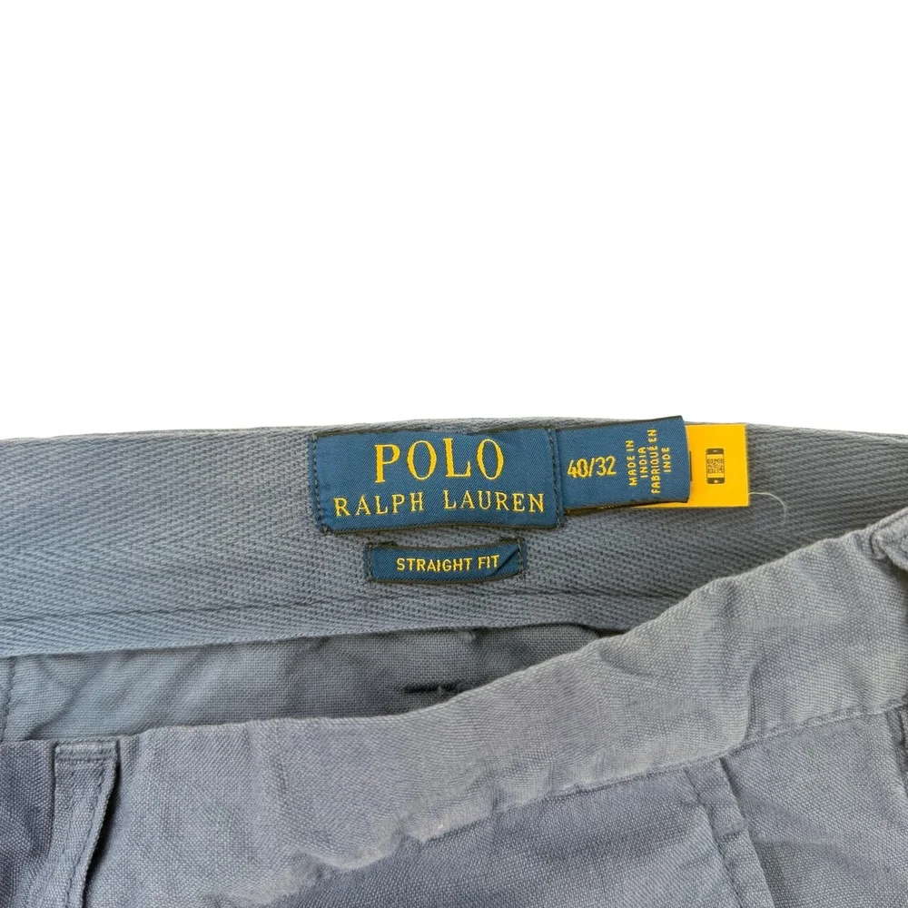 Polo Ralph Lauren Chino Pants Mens 40/32 Blue Straight‎ Fit Cotton Casual Chinos